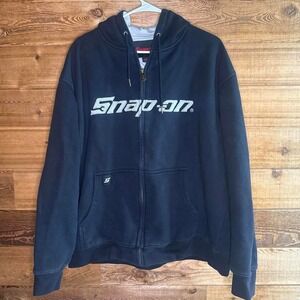 Y2K Snap On Tools black zip up hoodie